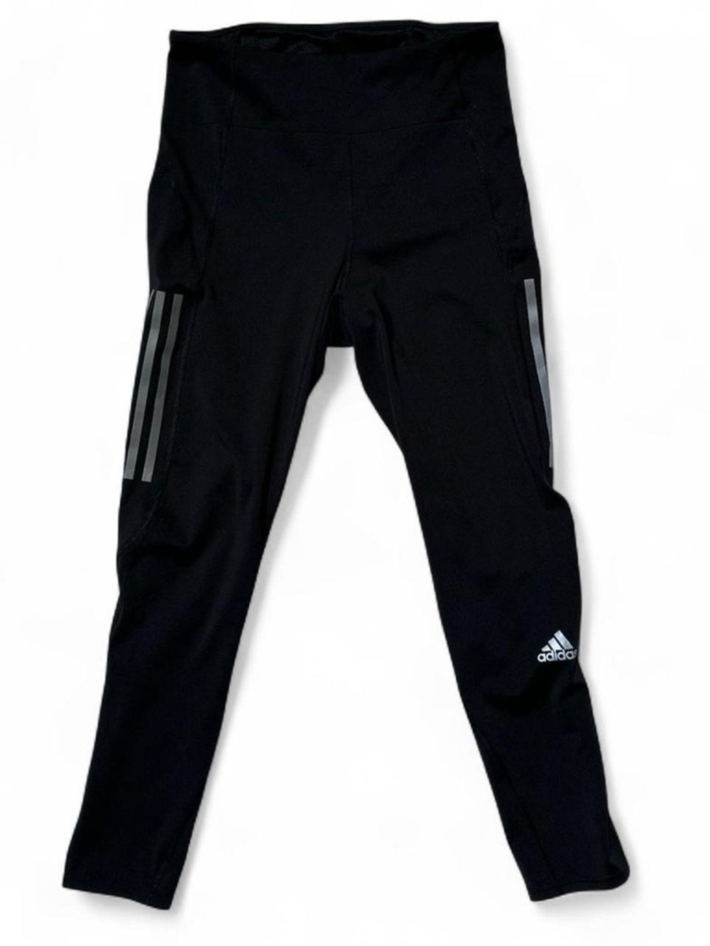 adidas Black Performance Leggings with Reflective Stripes